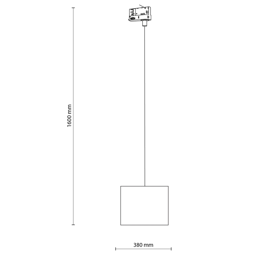 Luster na lanku do 3-fázového lištového systému TRACER 1xE27/15W/230V pr. 20 cm čierna