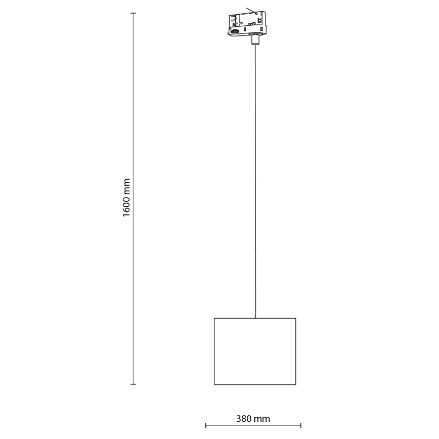 Luster na lanku do 3-fázového lištového systému TRACER 1xE27/15W/230V pr. 20 cm čierna/šedá
