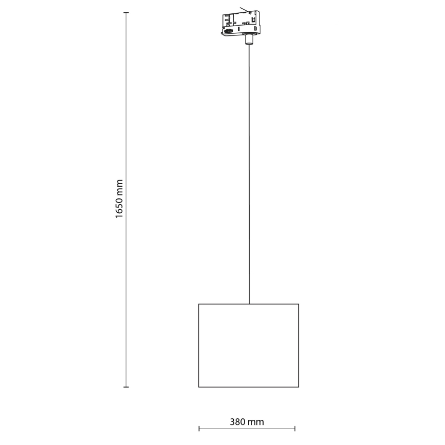 Luster na lanku do 3-fázového lištového systému TRACER 1xE27/15W/230V pr. 30 cm čierna