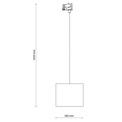 Luster na lanku do 3-fázového lištového systému TRACER 1xE27/15W/230V pr. 30 cm čierna/šedá
