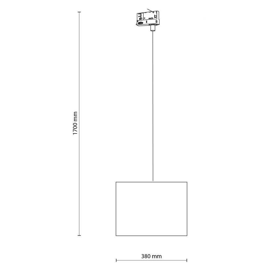 Luster na lanku do 3-fázového lištového systému TRACER 1xE27/15W/230V pr. 38 cm čierna/biela