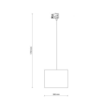 Luster na lanku do 3-fázového lištového systému TRACER 1xE27/15W/230V pr. 38 cm čierna/hnedá