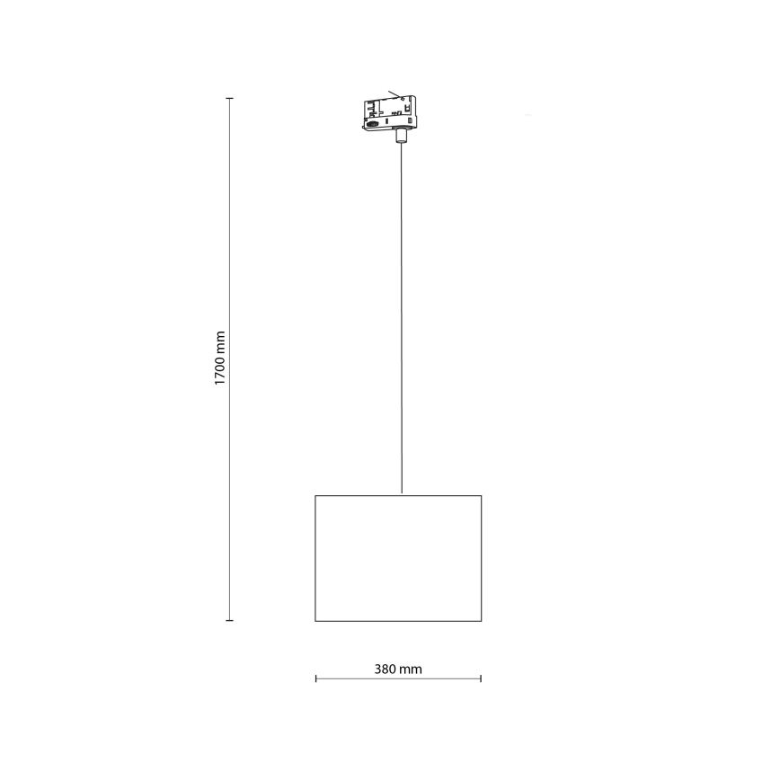 Luster na lanku do 3-fázového lištového systému TRACER 1xE27/15W/230V pr. 38 cm čierna/hnedá