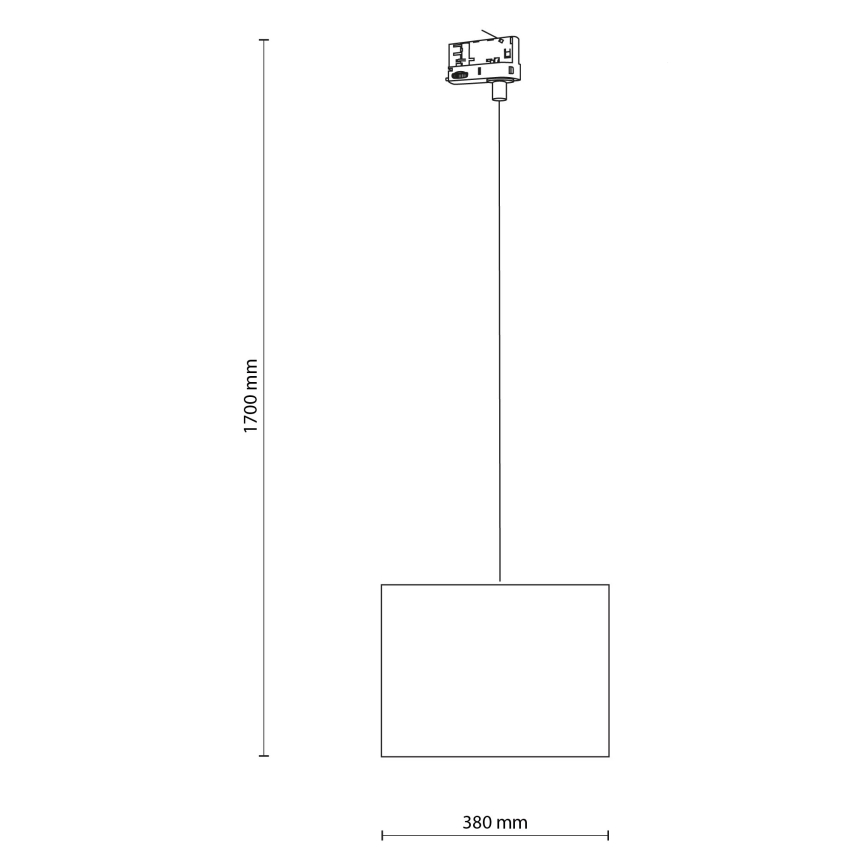 Luster na lanku do 3-fázového lištového systému TRACER 1xE27/15W/230V pr. 38 cm čierna/šedá