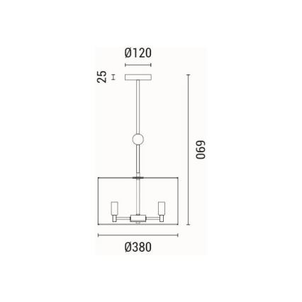 Luster na lanku 3xE14/15W/230V
