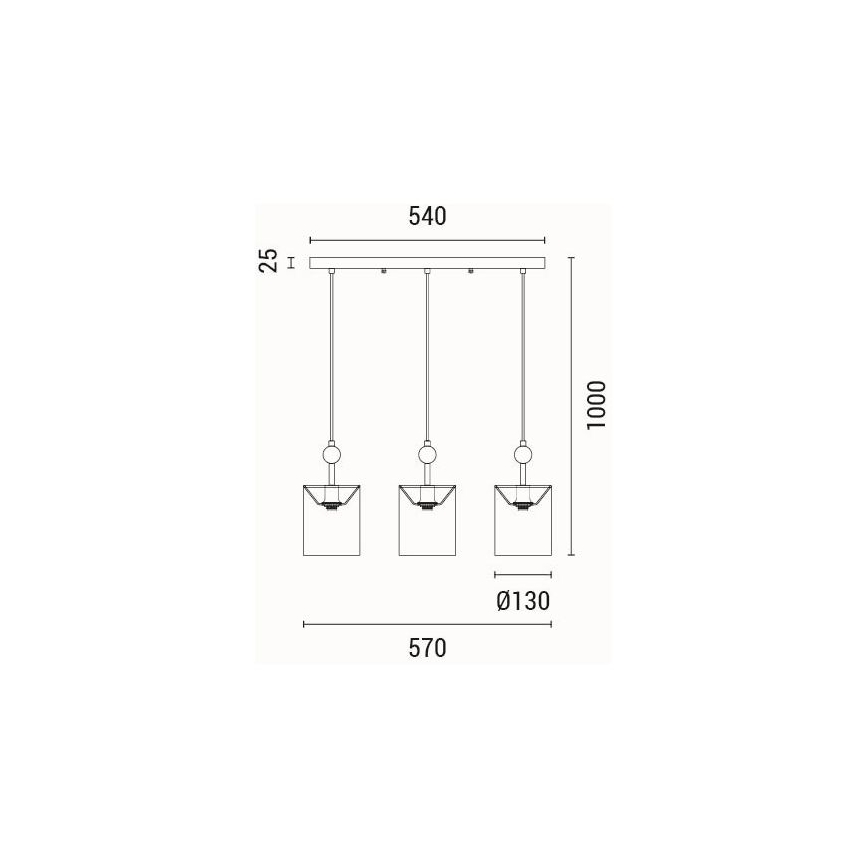 Luster na lanku 3xE14/15W/230V