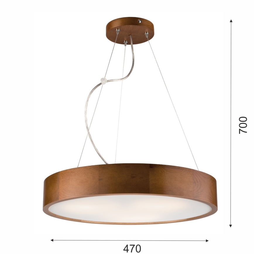 Luster na lanku 3xE27/60W/230V ø 47 cm borovica
