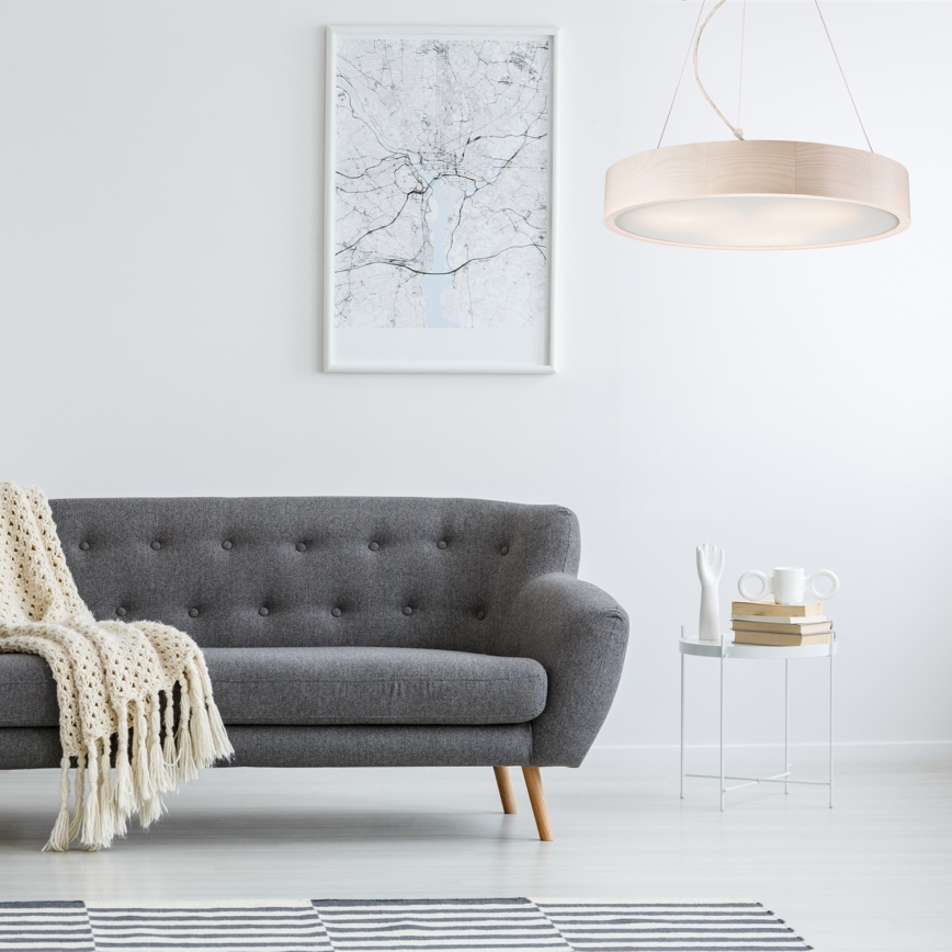 Luster na lanku 3xE27/60W/230V ø 47 cm borovica