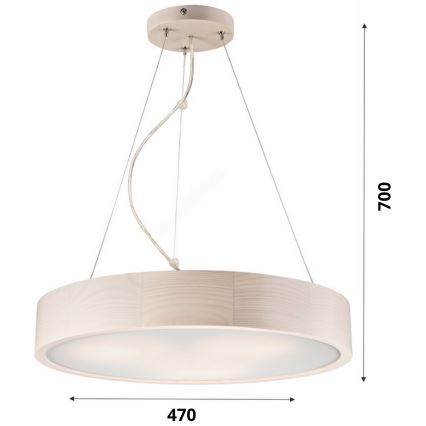 Luster na lanku 3xE27/60W/230V ø 47 cm borovica