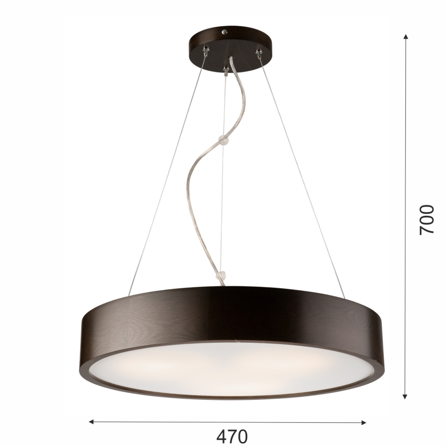 Luster na lanku 3xE27/60W/230V ø 47 cm borovica