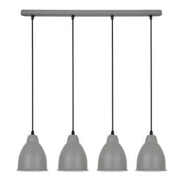 Luster na lanku 4xE27/60W/230V šedá 14cm