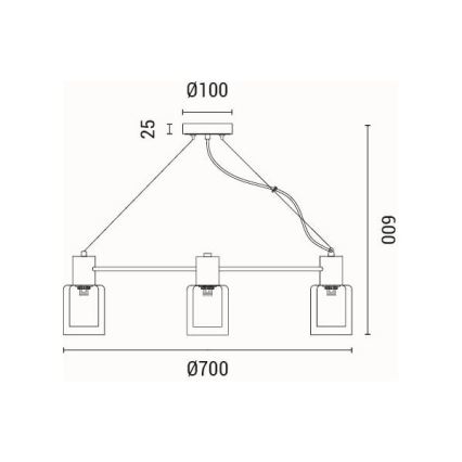 Luster na lanku 6xE14/15W/230V