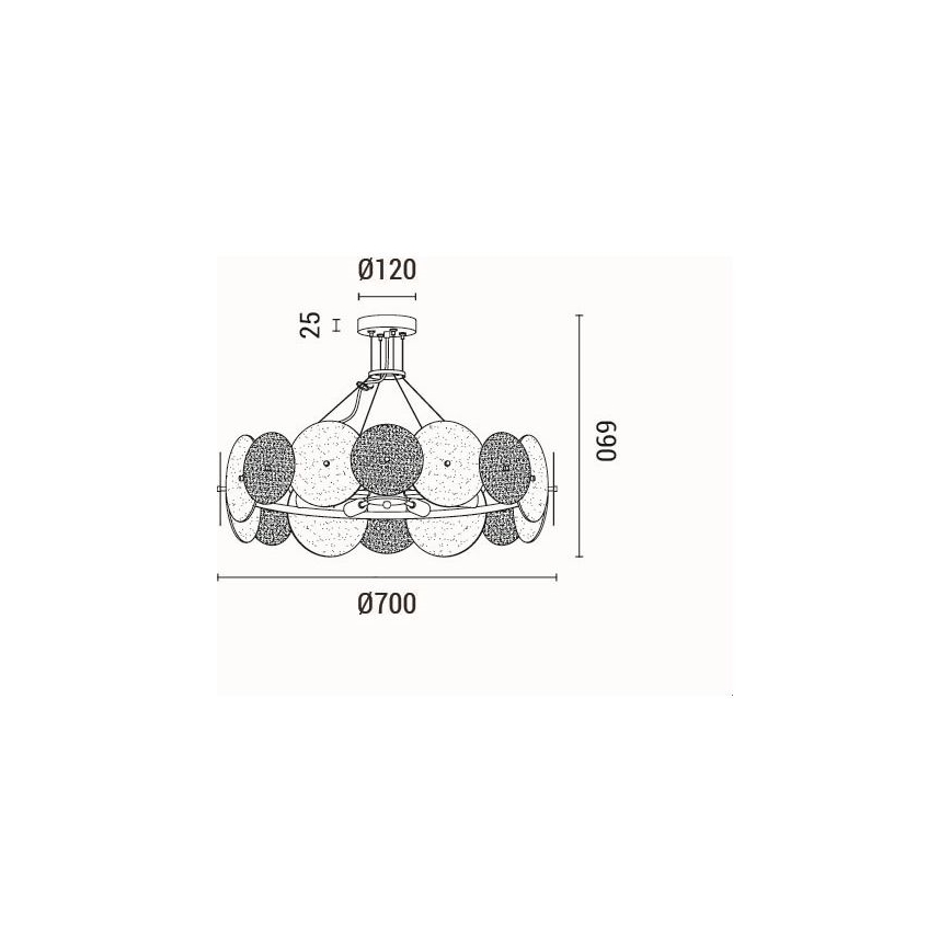 Luster na lanku 8xE14/40W/230V