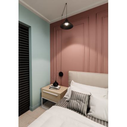 Luster na lanku ABRAMO 1xE27/15W/230V čierna