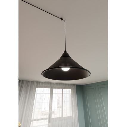 Luster na lanku ABRAMO 1xE27/15W/230V čierna