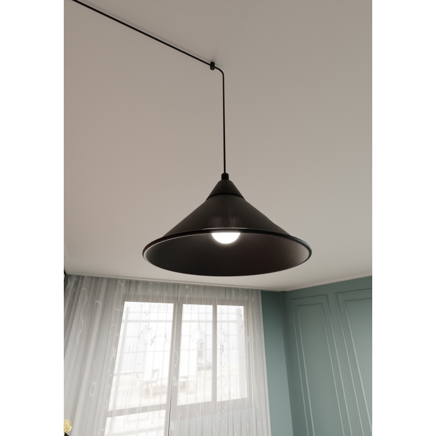 Luster na lanku ABRAMO 1xE27/15W/230V čierna