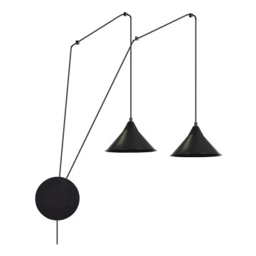 Luster na lanku ABRAMO 2xE27/15W/230V čierna
