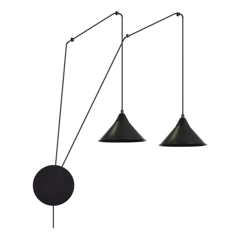 Luster na lanku ABRAMO 2xE27/15W/230V čierna