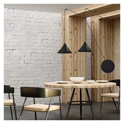 Luster na lanku ABRAMO 2xE27/15W/230V čierna