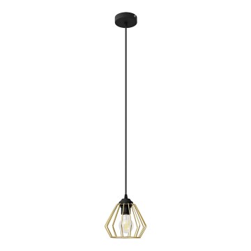 Luster na lanku AGAT 1xE27/15W/230V zlatá/čierna