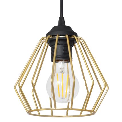 Luster na lanku AGAT 1xE27/15W/230V zlatá/čierna
