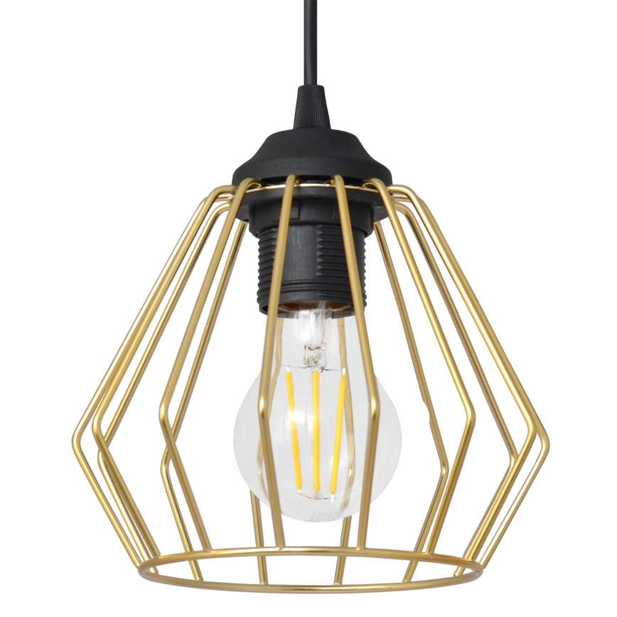 Luster na lanku AGAT 1xE27/15W/230V zlatá/čierna
