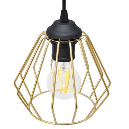 Luster na lanku AGAT 1xE27/15W/230V zlatá/čierna