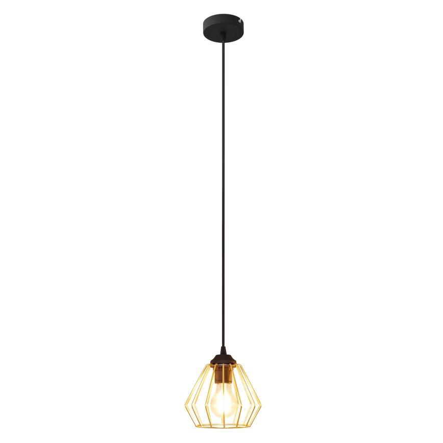Luster na lanku AGAT 1xE27/15W/230V zlatá/čierna