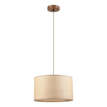 Luster na lanku AIDA 1xE27/15W/230V priemer 35 cm dub/rafia