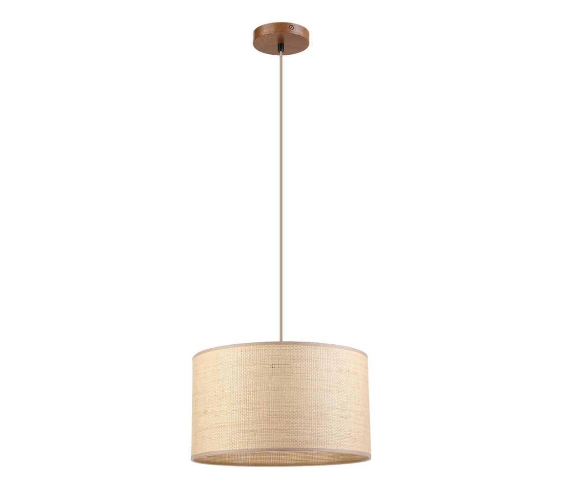 Luster na lanku AIDA 1xE27/15W/230V priemer 35 cm dub/rafia LM-1.98/DĄB RUSTIK/RAFFIA 350
