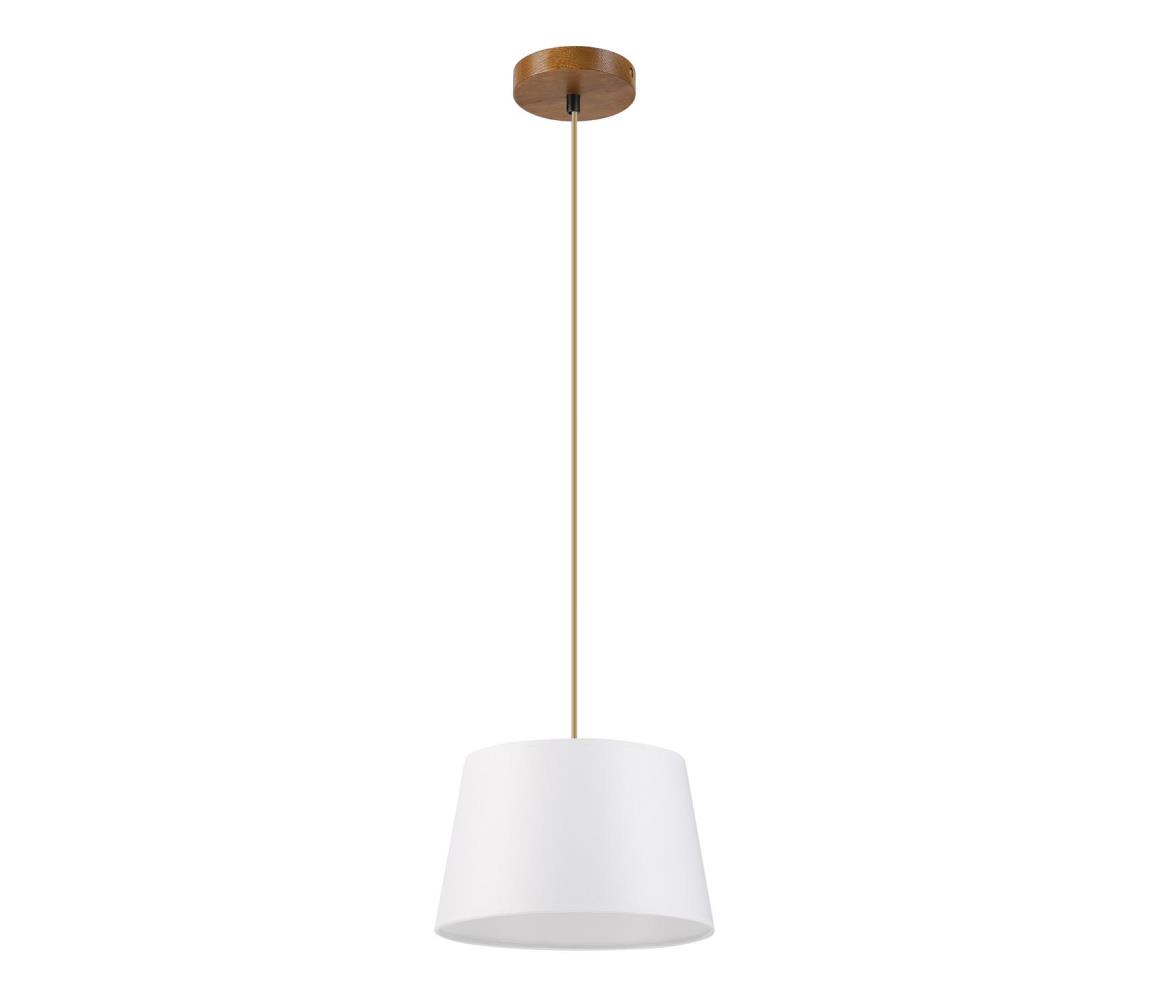 Luster na lanku AIDA 1xE27/60W/230V pr. 25 cm dub/hnedá/biela LM-1.98/DĄB RUSTIK/250