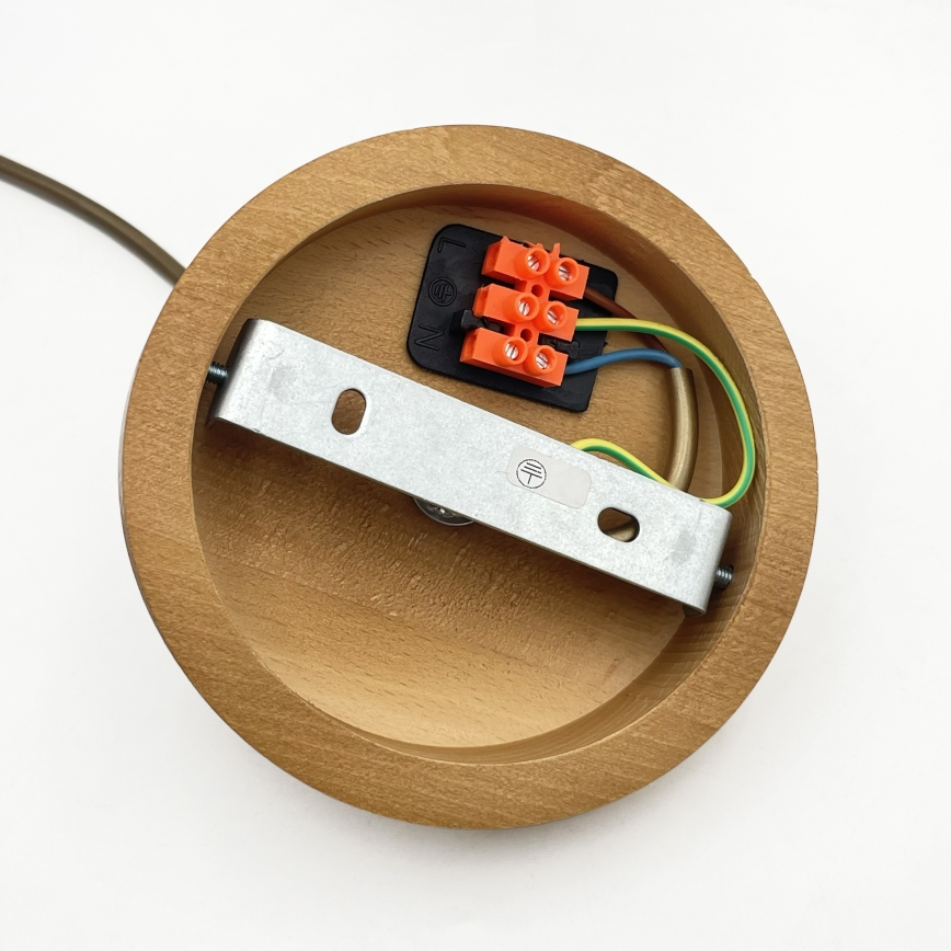 Luster na lanku AIDA 1xE27/60W/230V pr. 25 cm dub/hnedá/biela