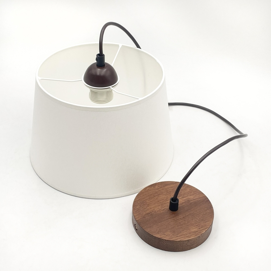 Luster na lanku AIDA 1xE27/60W/230V pr. 25 cm dub/orech/biela