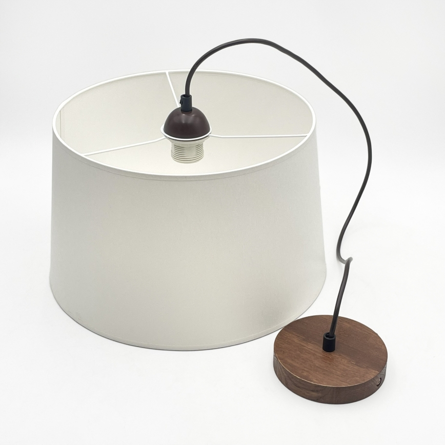 Luster na lanku AIDA 1xE27/60W/230V pr. 35 cm dub/orech/biela