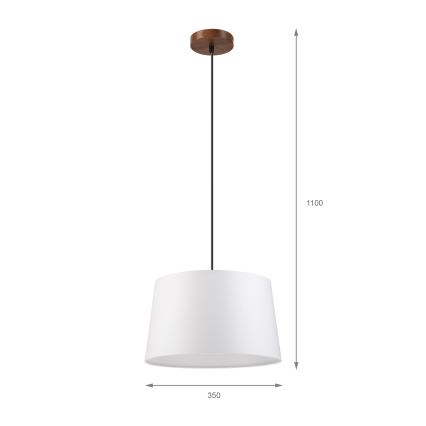 Luster na lanku AIDA 1xE27/60W/230V pr. 35 cm dub/orech/biela