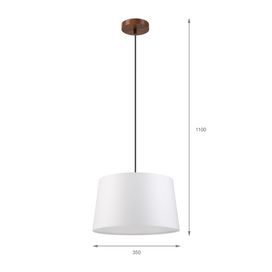 Luster na lanku AIDA 1xE27/60W/230V pr. 35 cm dub/orech/biela