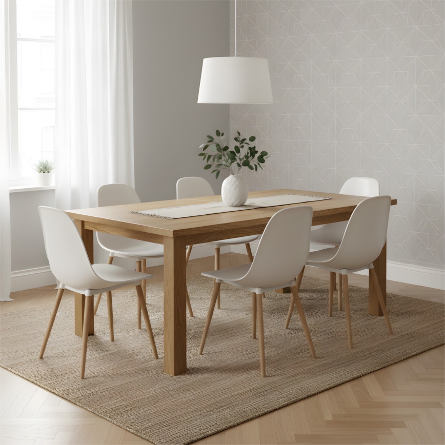 Luster na lanku AIDA 1xE27/60W/230V priemer 35 cm dub/biela