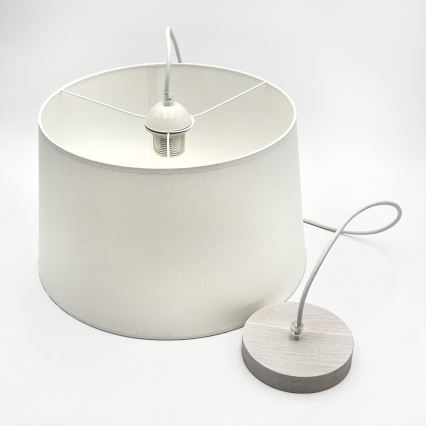 Luster na lanku AIDA 1xE27/60W/230V priemer 35 cm dub/biela