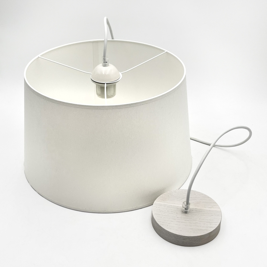 Luster na lanku AIDA 1xE27/60W/230V priemer 35 cm dub/biela