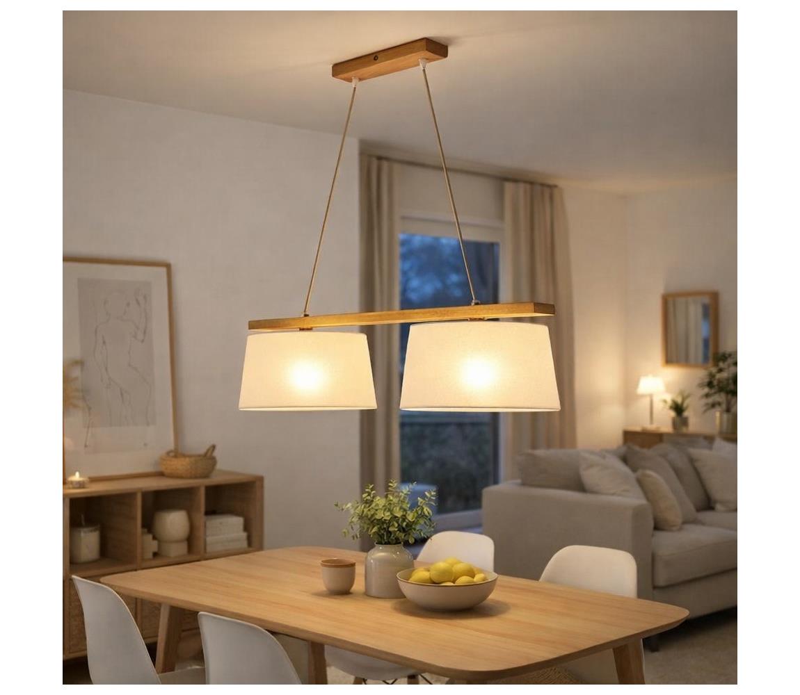 Luster na lanku AIDA, 2xE27/60W/230V, priemer 35 cm, dub LD 2.98 DĄB RUSTIK