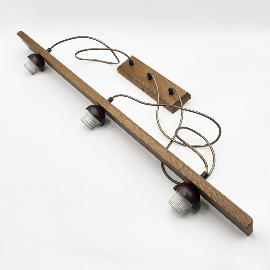 Luster na lanku AIDA 3xE27/15W/230V pr. 25 cm dub/rafia