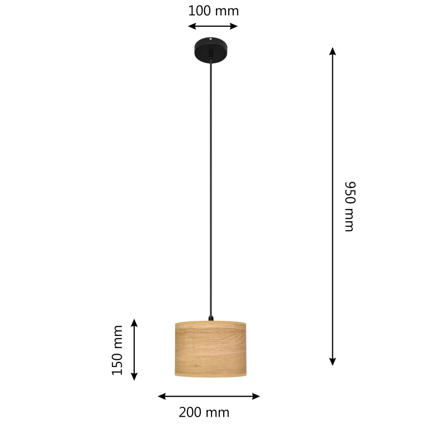 Luster na lanku ALBA 1xE27/15W/230V pr. 20 cm hnedá/čierna