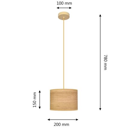 Luster na lanku ALBA 1xE27/15W/230V pr. 20 cm hnedá