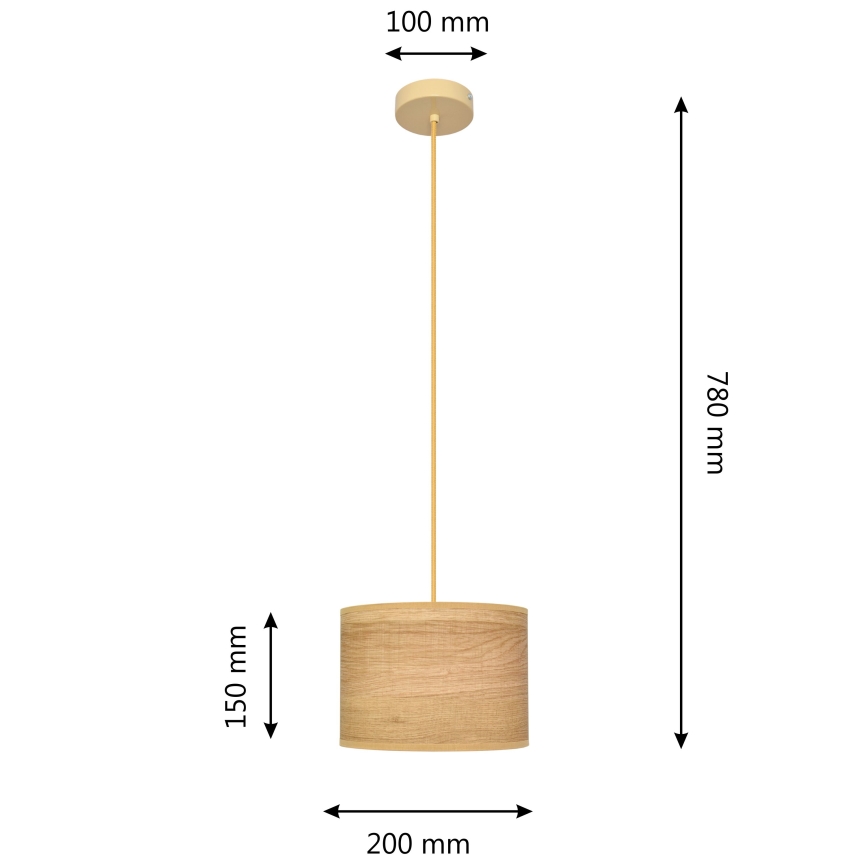Luster na lanku ALBA 1xE27/15W/230V pr. 20 cm hnedá