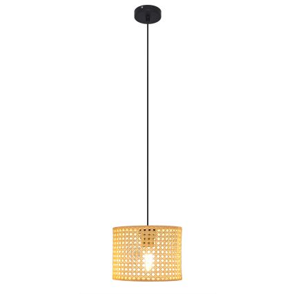 Luster na lanku ALBA 1xE27/15W/230V pr. 20 cm ratan/čierna