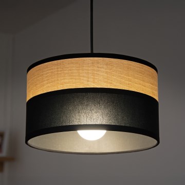 Luster na lanku ALBA 1xE27/15W/230V pr. 25 cm čierna/hnedá