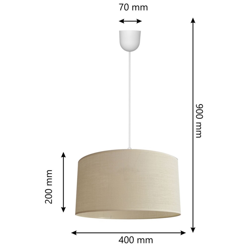 Luster na lanku ALBA 1xE27/15W/230V pr. 40 cm béžová