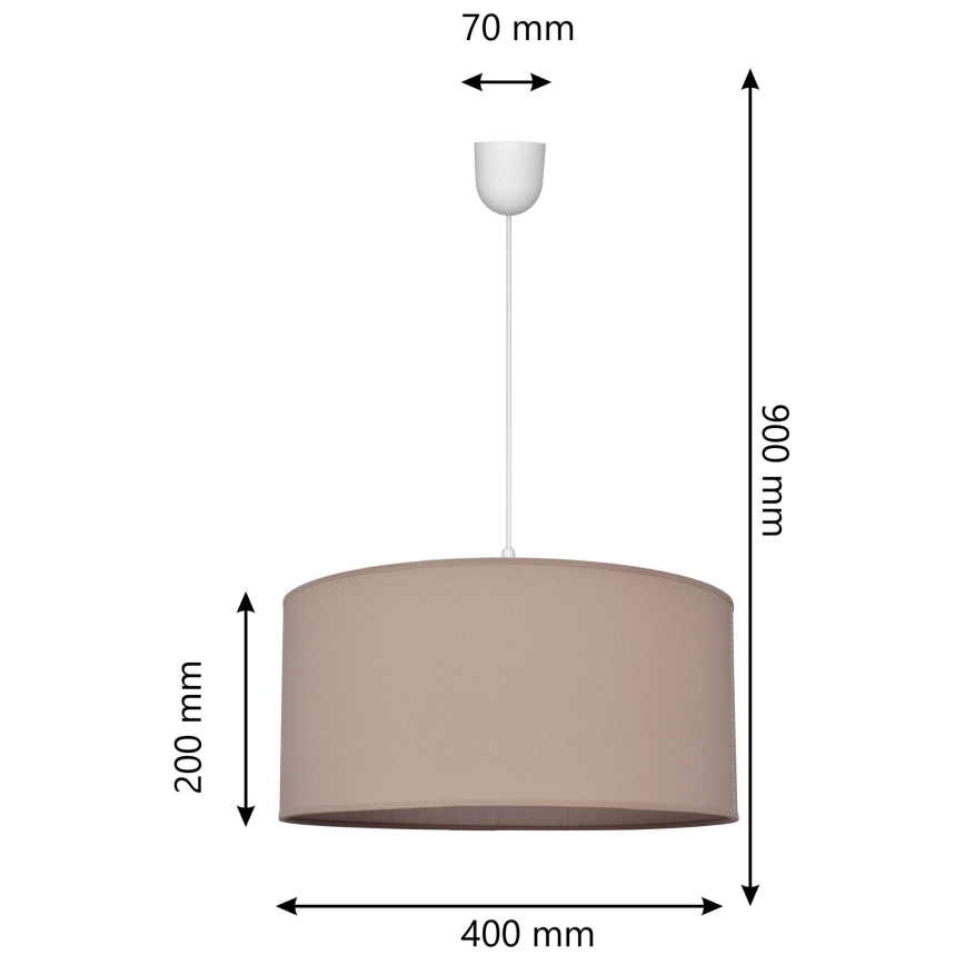 Luster na lanku ALBA 1xE27/15W/230V pr. 40 cm béžová