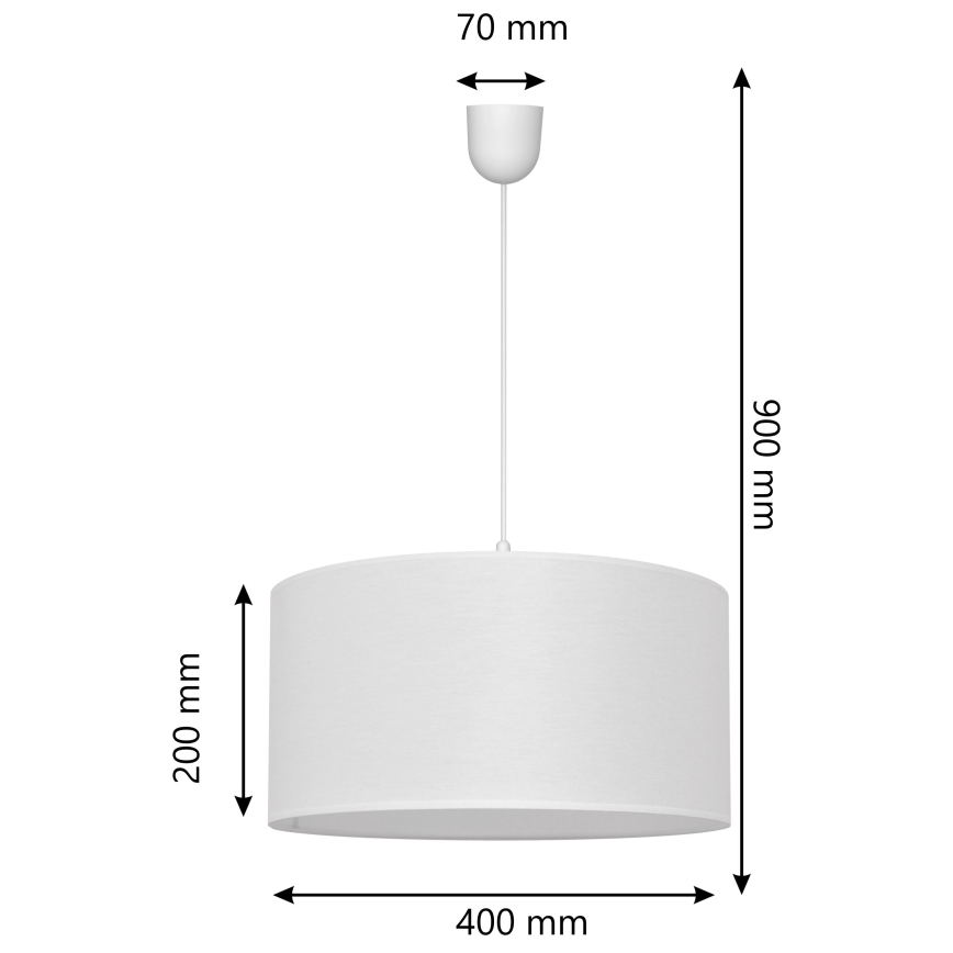 Luster na lanku ALBA 1xE27/15W/230V pr. 40 cm biela