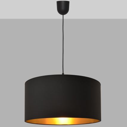 Luster na lanku ALBA 1xE27/15W/230V pr. 40 cm čierna/zlatá